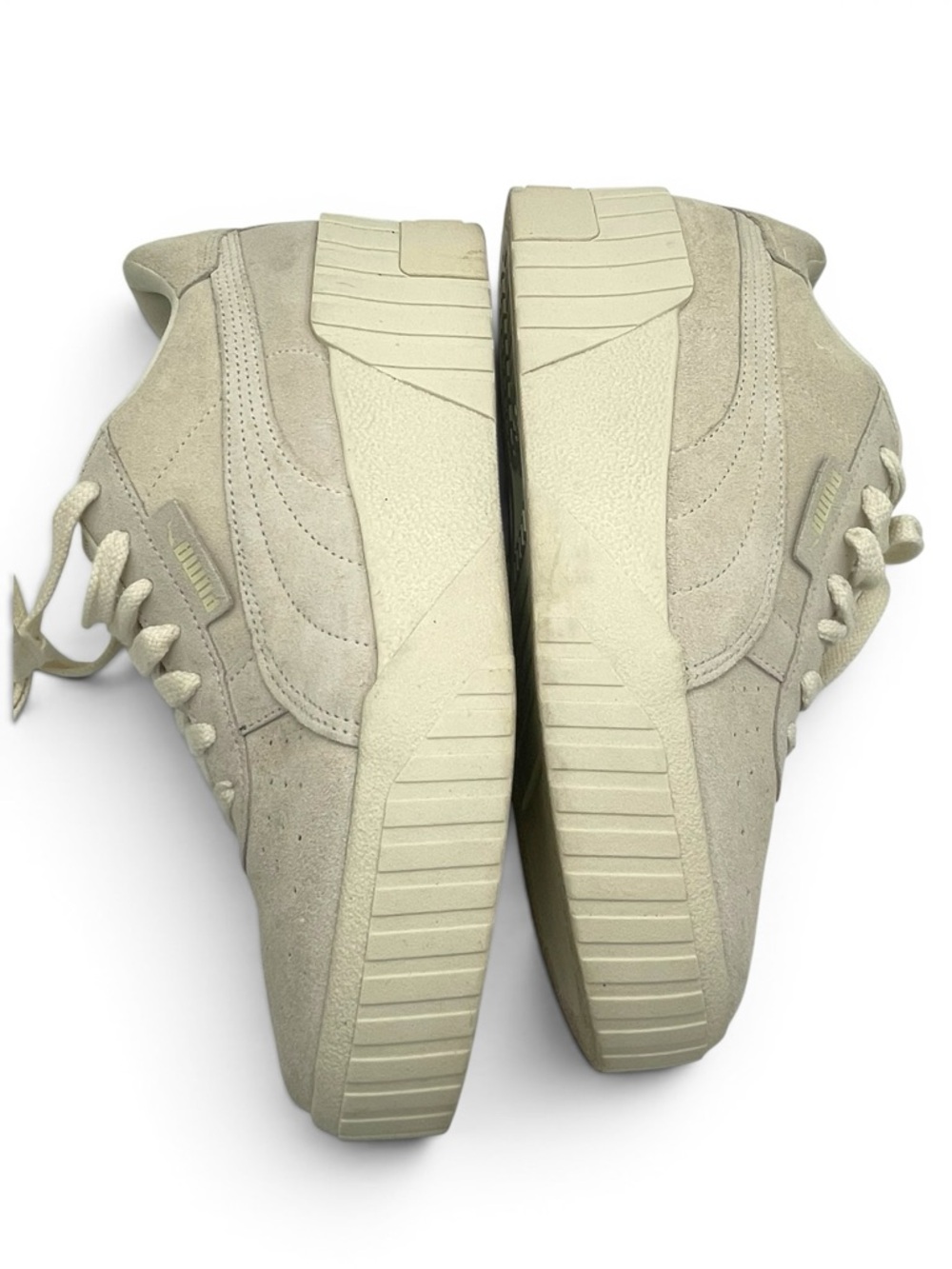 Puma Carina Platform Beige Suede Sneakers Women’s 10 Minimalist Casual - Picture 7 of 11